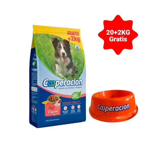 COOPERACION ADULTO CARNE  x20+2 KG + COMEDERO DE REGALO