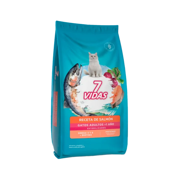 7 VIDAS GATO ESTERILIZADO SALMON X 10 KG